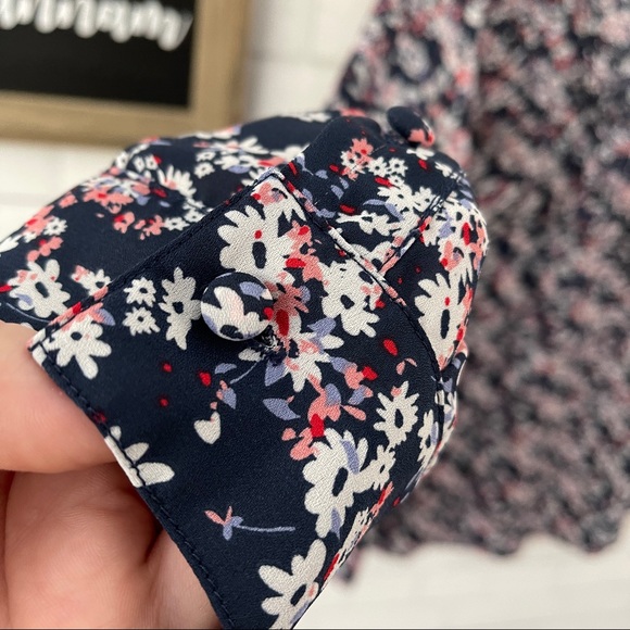 TORRID Navy Flowered Pocket Front Blouse - Picture 5 of 13